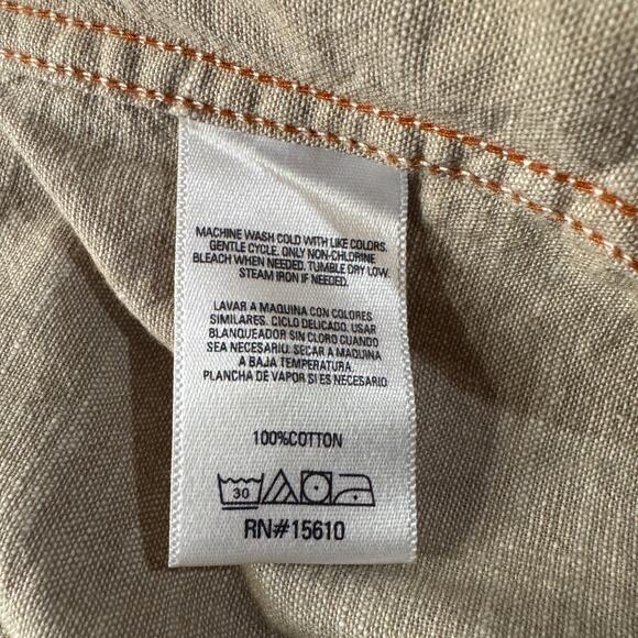 Dockers X-Large Mens Button-Up Shirt Long Sleeve Pockets Collar Wood Tan Casual - Picture 9 of 9